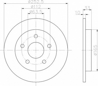 HELLA PAGID 8dd355100971 -  Тормозной диск